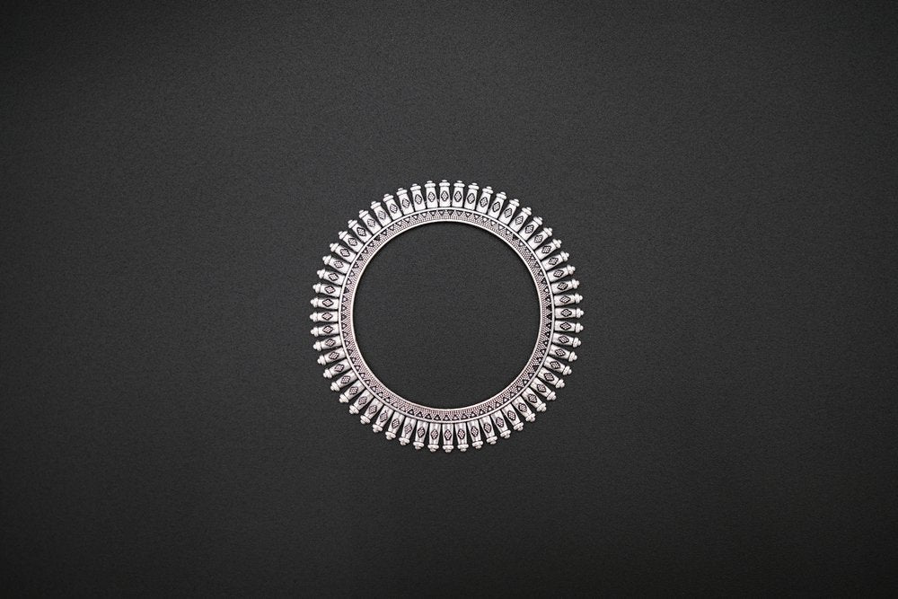 Oxidized Silver Plated Chakra Bangle